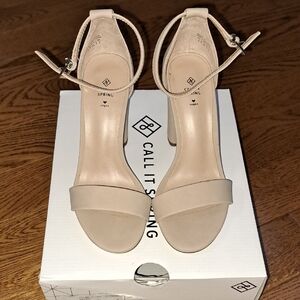 Call It Spring Cream Heels Minimalist Design